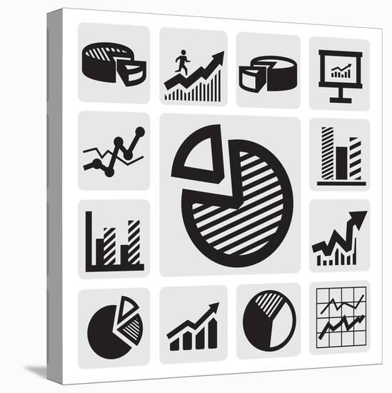 Business Chart Icons-bioraven-Stretched Canvas