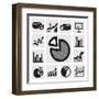 Business Chart Icons-bioraven-Framed Art Print