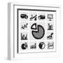 Business Chart Icons-bioraven-Framed Art Print
