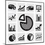 Business Chart Icons-bioraven-Mounted Art Print