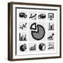 Business Chart Icons-bioraven-Framed Art Print