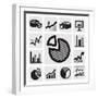 Business Chart Icons-bioraven-Framed Art Print