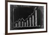 Business Chart on Blackboard Showing Increase in Sales-olechowski-Framed Photographic Print