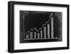 Business Chart on Blackboard Showing Increase in Sales-olechowski-Framed Photographic Print