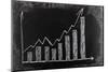 Business Chart on Blackboard Showing Increase in Sales-olechowski-Mounted Photographic Print