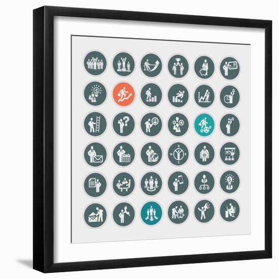 Business Concept Icons-PureSolution-Framed Art Print