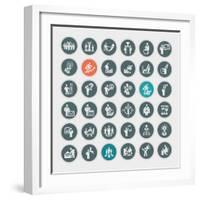 Business Concept Icons-PureSolution-Framed Art Print