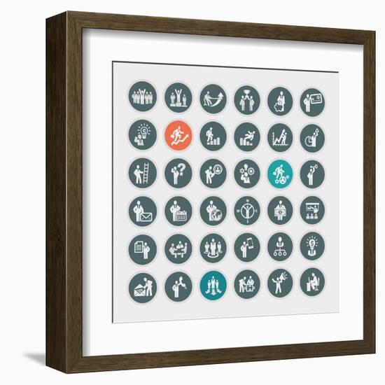 Business Concept Icons-PureSolution-Framed Art Print