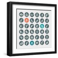 Business Concept Icons-PureSolution-Framed Art Print