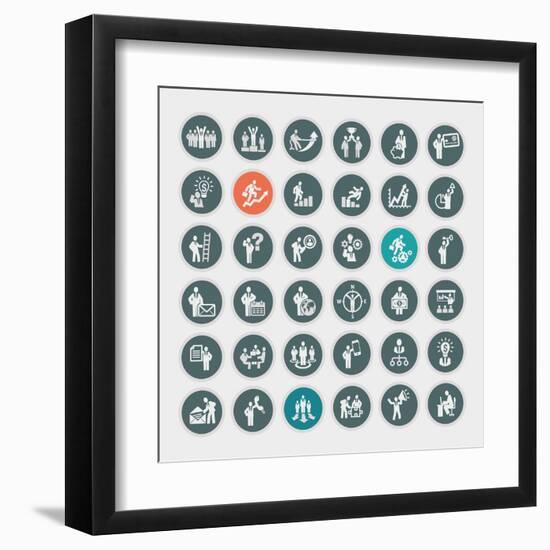 Business Concept Icons-PureSolution-Framed Art Print