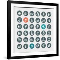 Business Concept Icons-PureSolution-Framed Art Print