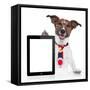 Business Dog Tablet Pc Ebook-Javier Brosch-Framed Stretched Canvas