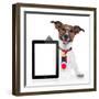 Business Dog Tablet Pc Ebook-Javier Brosch-Framed Photographic Print