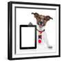 Business Dog Tablet Pc Ebook-Javier Brosch-Framed Photographic Print