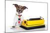 Business Dog Typewriter-Javier Brosch-Mounted Photographic Print