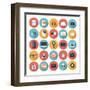 Business Flat Icons Set-bloomua-Framed Art Print