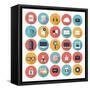 Business Flat Icons Set-bloomua-Framed Stretched Canvas