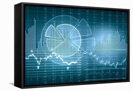Business Graph with Arrow Showing Profits and Gains-Sergey Nivens-Framed Stretched Canvas