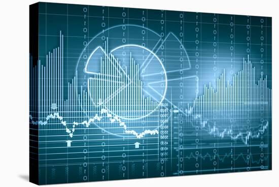 Business Graph with Arrow Showing Profits and Gains-Sergey Nivens-Stretched Canvas