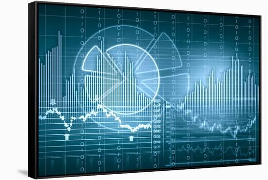 Business Graph with Arrow Showing Profits and Gains-Sergey Nivens-Framed Stretched Canvas