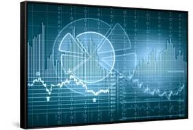 Business Graph with Arrow Showing Profits and Gains-Sergey Nivens-Framed Stretched Canvas