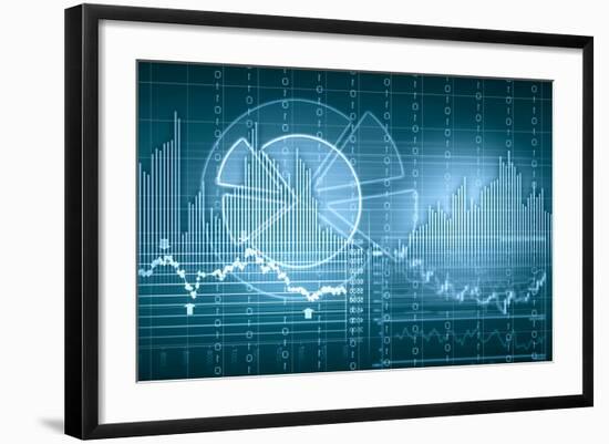 Business Graph with Arrow Showing Profits and Gains-Sergey Nivens-Framed Art Print