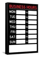 Business Hours Plastic Sign-null-Framed Stretched Canvas