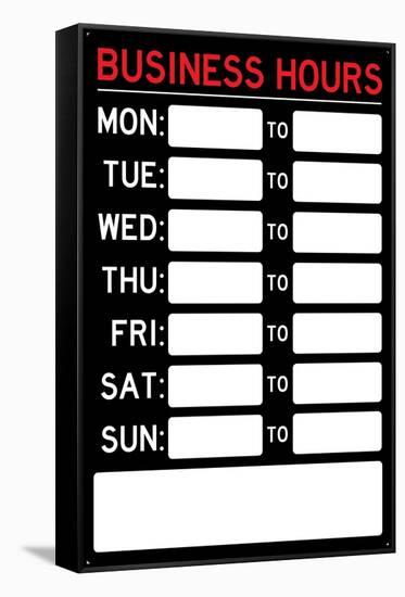 Business Hours Plastic Sign-null-Framed Stretched Canvas