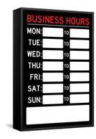 Business Hours Plastic Sign-null-Framed Stretched Canvas