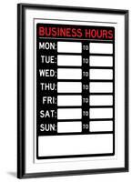 Business Hours-null-Framed Art Print