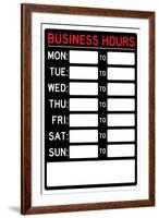 Business Hours-null-Framed Art Print