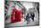 Business Life Concept in London, the Uk. Red Phone Booth, People in Suits Walking-Michal Bednarek-Mounted Photographic Print