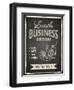 Business Lunch Poster on Blackboard-hoverfly-Framed Art Print