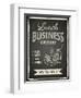 Business Lunch Poster on Blackboard-hoverfly-Framed Art Print