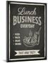 Business Lunch Poster on Blackboard-hoverfly-Mounted Art Print