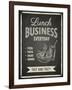 Business Lunch Poster on Blackboard-hoverfly-Framed Art Print