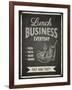 Business Lunch Poster on Blackboard-hoverfly-Framed Art Print