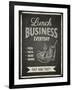 Business Lunch Poster on Blackboard-hoverfly-Framed Art Print