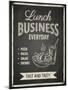 Business Lunch Poster on Blackboard-hoverfly-Mounted Art Print