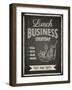 Business Lunch Poster on Blackboard-hoverfly-Framed Art Print