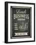 Business Lunch Poster on Blackboard-hoverfly-Framed Art Print