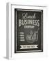 Business Lunch Poster on Blackboard-hoverfly-Framed Art Print