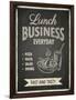 Business Lunch Poster on Blackboard-hoverfly-Framed Art Print