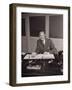 Business Man at Desk with Open Ledger-Philip Gendreau-Framed Photographic Print