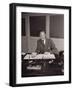 Business Man at Desk with Open Ledger-Philip Gendreau-Framed Photographic Print