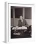 Business Man at Desk with Open Ledger-Philip Gendreau-Framed Photographic Print