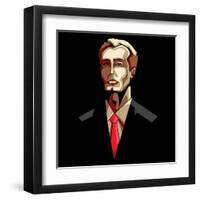 Business Man in Pop Art Style-vectomart-Framed Art Print