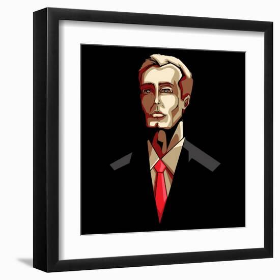 Business Man in Pop Art Style-vectomart-Framed Art Print