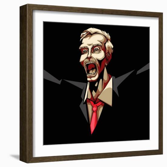 Business Man in Pop Art Style-vectomart-Framed Art Print