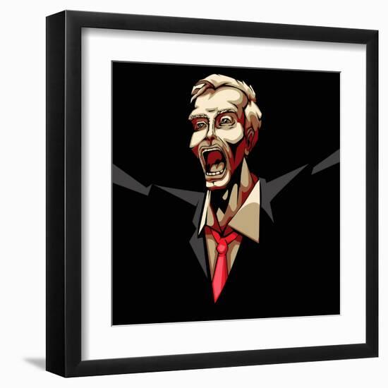 Business Man in Pop Art Style-vectomart-Framed Art Print